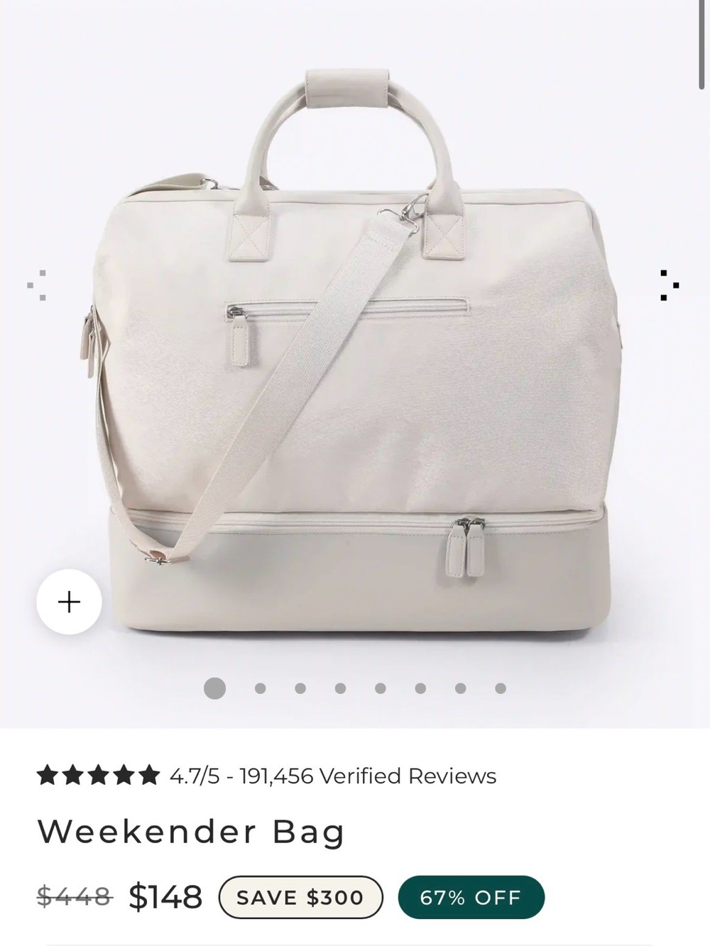NOBL Cream Weekender Bag